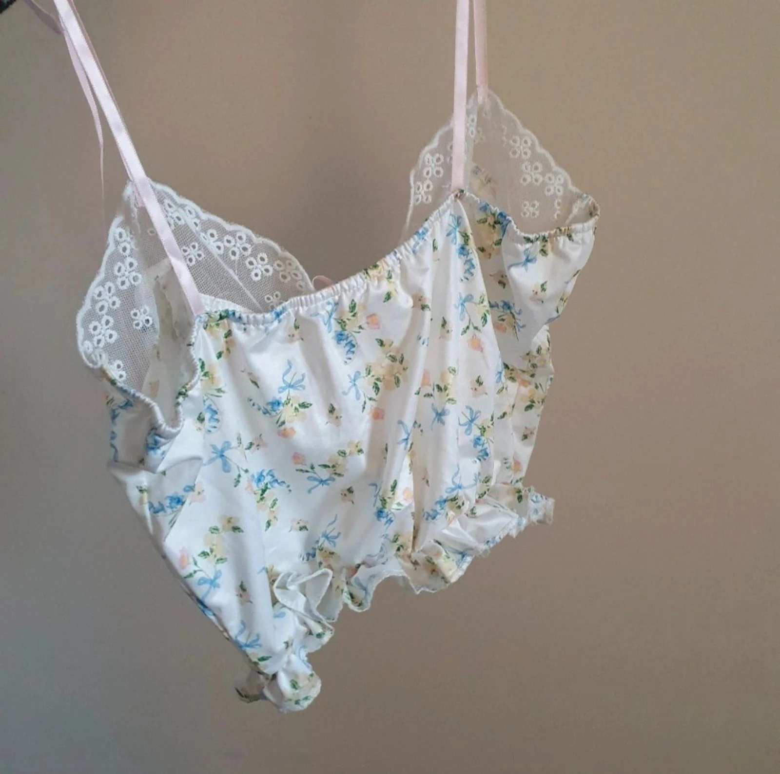 Top pequeno tomara que caia floral com laço – photo 3
